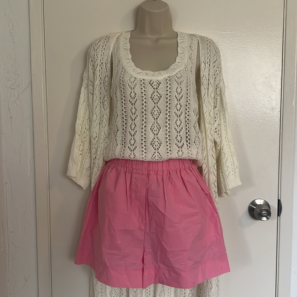 White cotton knit set